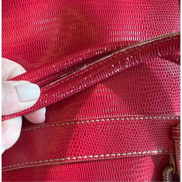 MX FASHION - EUC Faux Leather Croc-Embossed Long Handle Shoulder Bag in Red - Picture 9 of 15